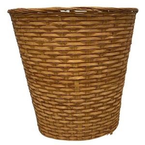 Rustic Wicker Rattan Wastebasket